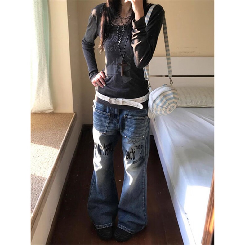 秋季款欧洲站男士印花牛仔裤男裤潮牌修身小脚休闲裤子刺绣牛仔潮,男装牛仔裤,星座506A
