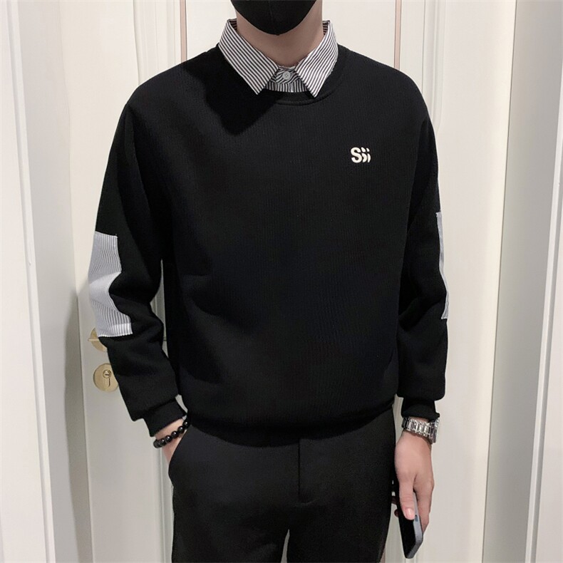 B340WY1391常规P60控88加绒P68控98店主风假两件卫衣,男装卫衣,电商B340