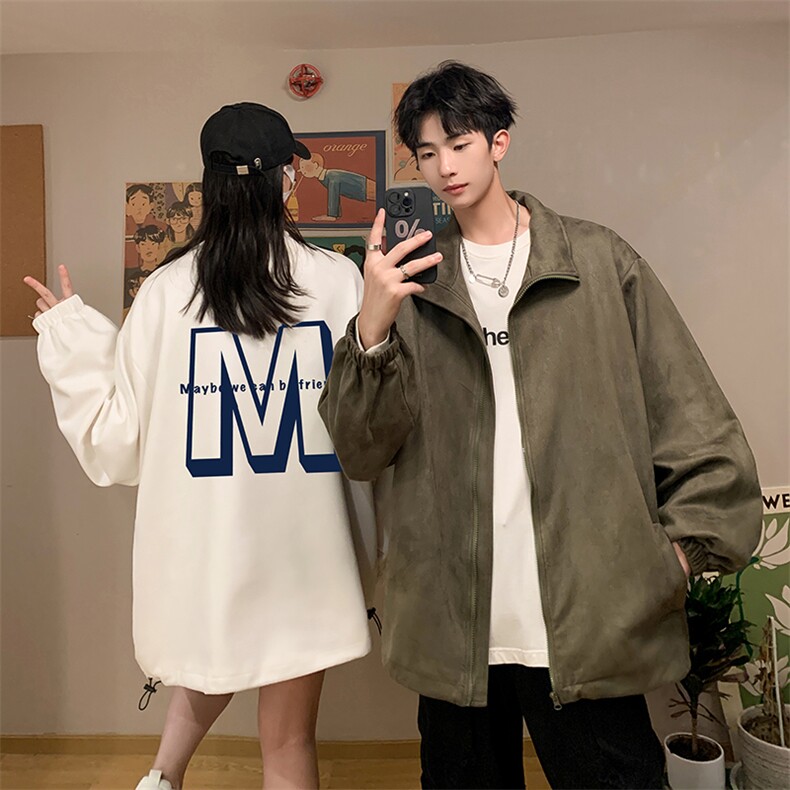 麂皮绒夹克男大码立领褂子外套JK85260-P68加绒款-P78,男装夹克,电商A040