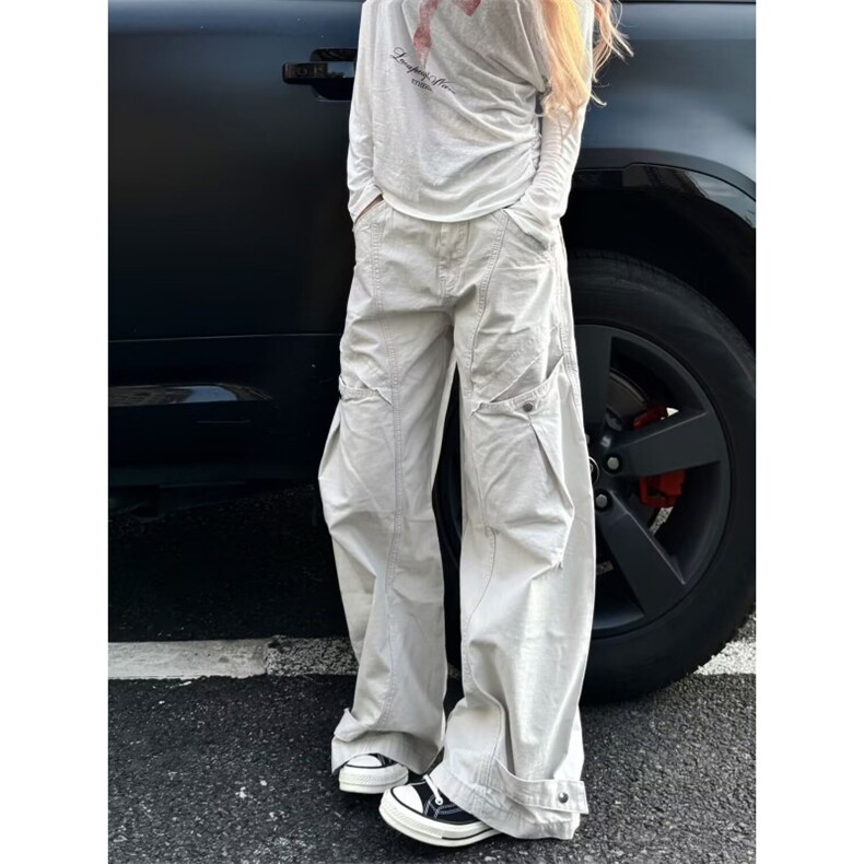 个性口袋工装休闲裤男女韩版潮流帅气2025秋冬ins长裤K6731-P53,男装工装外套,星座412-1