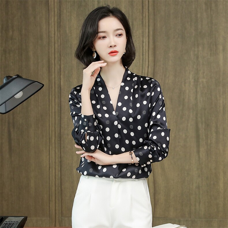显瘦V领红色真丝衬衫女长袖纯色重磅真丝上衣衬衣小衫2026春装,女装衬衫,阿舍尔精品