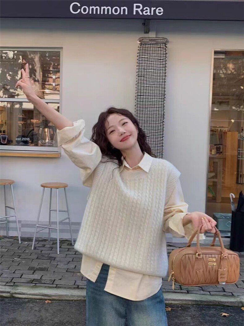 2025年秋季重工麻花圆领马甲，女装针织衫/毛衣，浩新羊绒