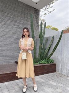 夏季新款 外搭钩花蕾丝马甲套装裙图片