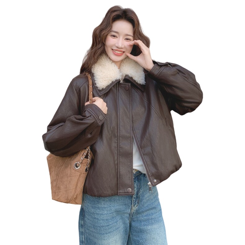 2026冬季皮衣加绒短款RF2C290-6895#-P190-K285,女装皮衣,2C290