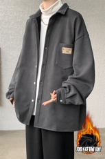 8XL-M秋冬款加绒加厚衬衫男做旧脏脏保暖外套大码衬衣CS29002P65，男装衬衫，电商B312