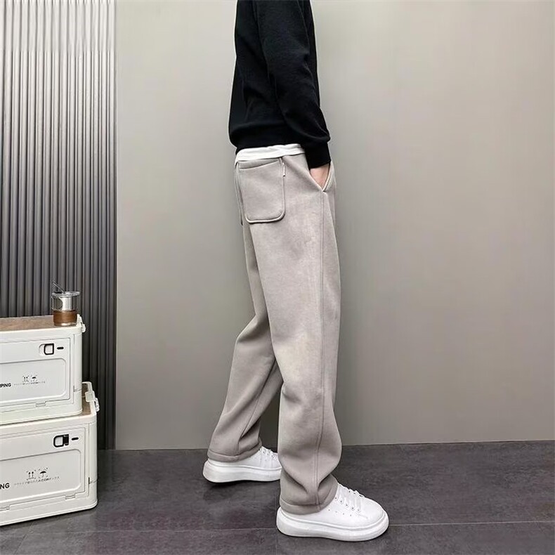 高品质阔腿裤立体刺绣男女直筒百搭运动休闲卫裤弯刀裤SK112P37,男装休闲裤,星座1112-1