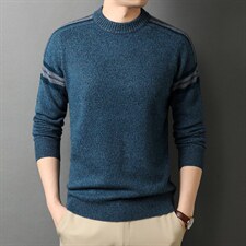 QLM55616全羊毛羊毛衫男针织衫加厚打底衫毛衣P198图片