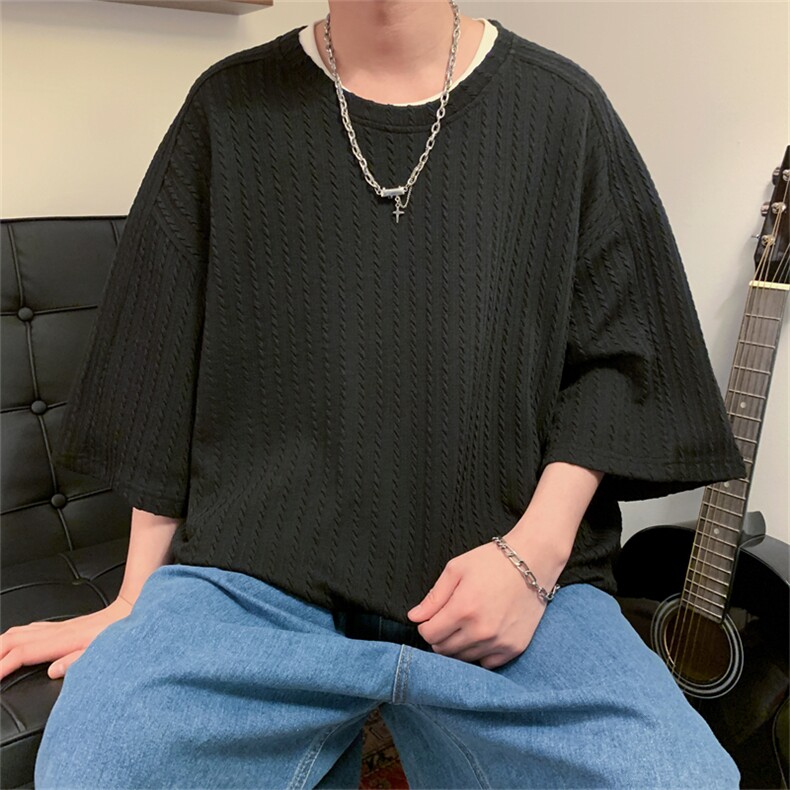 T9051/P30新款个性短袖T恤男潮百搭个性上衣宽松休闲半袖体恤,男装T恤,电商A141