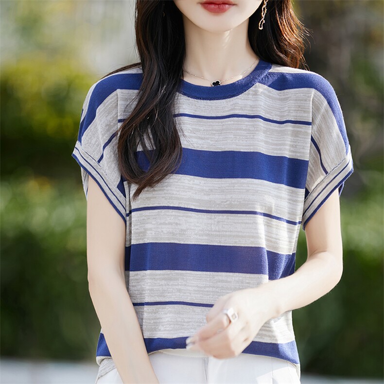 夏季新款简约莱赛尔天丝短袖女宽松百搭显瘦时尚休闲上衣,女装T恤,斯美雅电商供货
