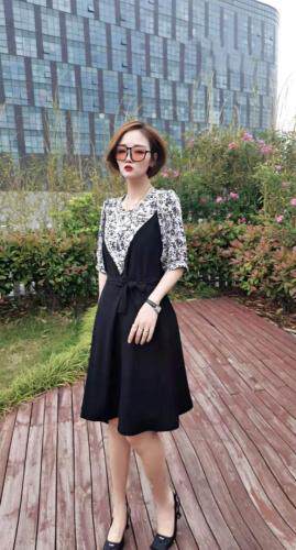 夏季新品拼接连衣裙图片