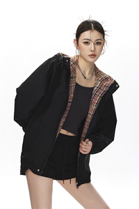 可二开小香风拼接面料大码M-5XL夹克100%聚酯纤维JK78079P75控118图片