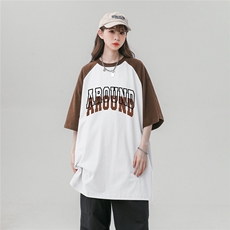 中性风新款夏季时尚百搭圆领字母印花纯棉短袖T恤DT447P35控58，男装T恤，A247A