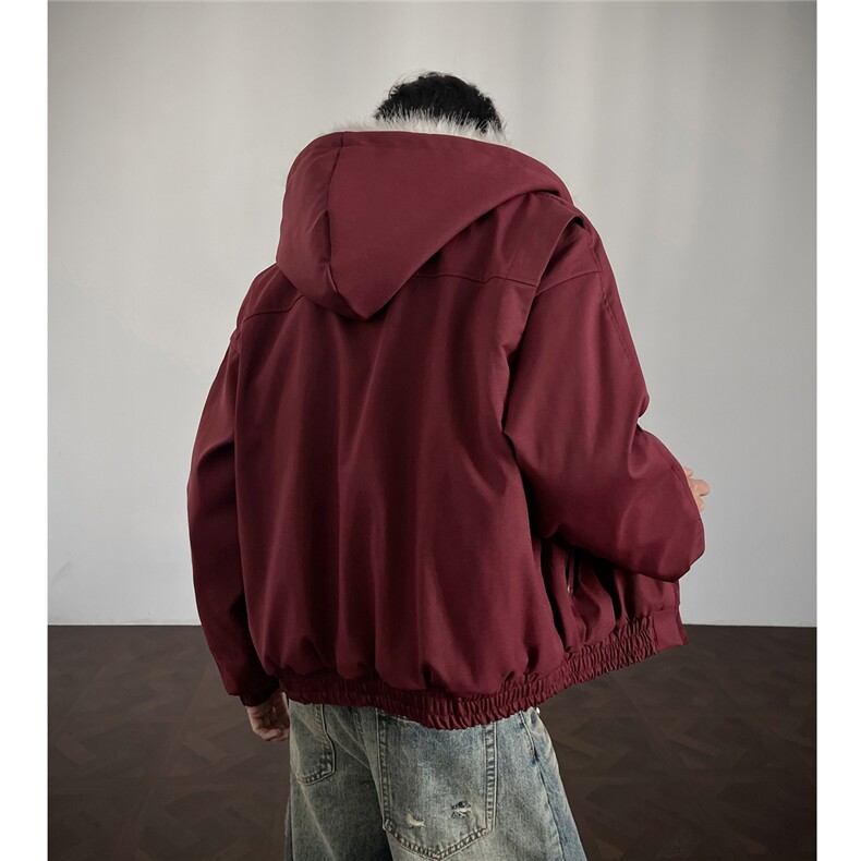 现货螺纹拼接座山雕棉服美式连帽重磅情侣外套A170-M911-P138,男装棉衣,电商A170