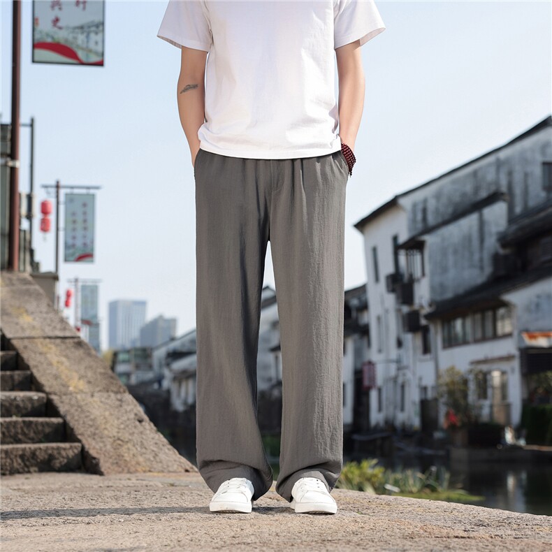 2026夏季新款宽松大码纯色休闲风男装休闲裤K2609，男装休闲裤，电商A008