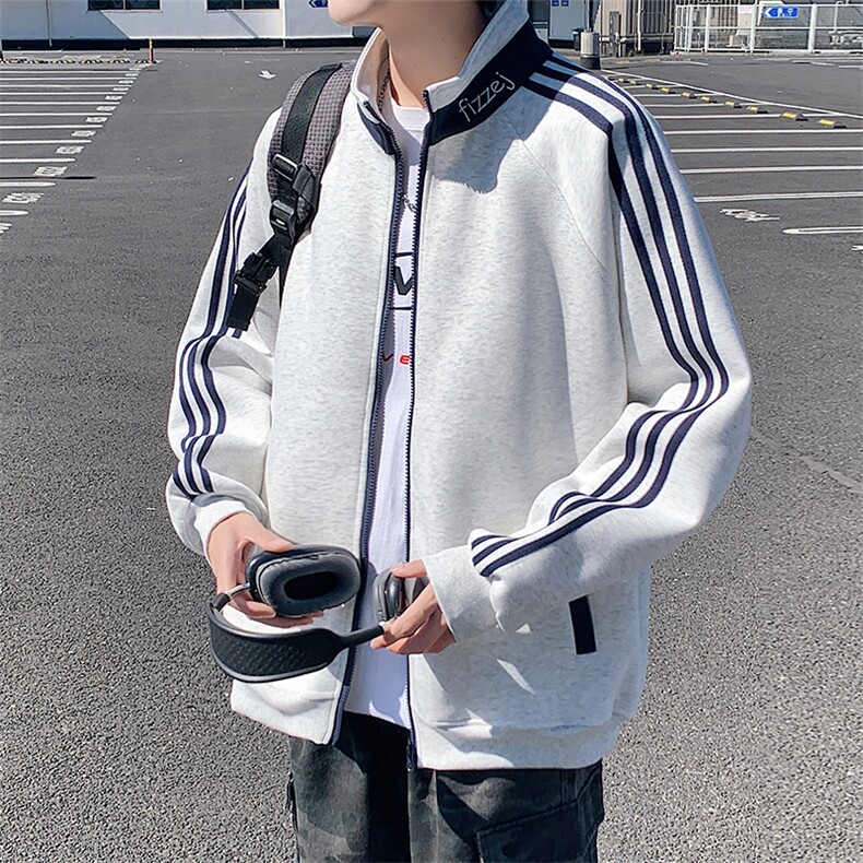 H225美式重磅卫衣男士2025秋冬新款立领拉链开衫运动外套休闲上衣,女装短外套,星座304A-1