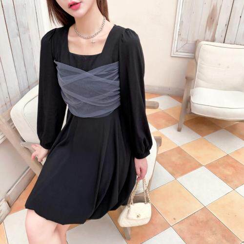 网沙拼接连衣裙，女装连衣裙，时尚秀衣阁