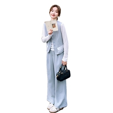 新款现货主推棉麻料三件套套装2521-P175-K258，女装套装/套裙，2C129