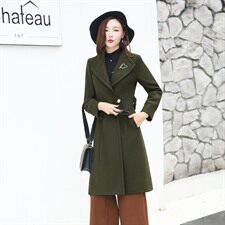 韩版百搭时尚休闲气质优雅甜美中长款潮流翻领毛呢外套长袖2020年冬季，女装毛呢外套，众宇琦