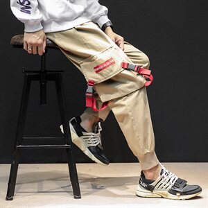 中国风宽松工装裤男潮牌青年男士哈伦束脚裤休闲长裤K271/P65图片