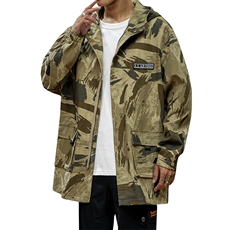 20秋装新款日系大码立体袋迷彩工装外套风衣中长款夹克FY808-P90，男装风衣，电商A009A（原A058A）
