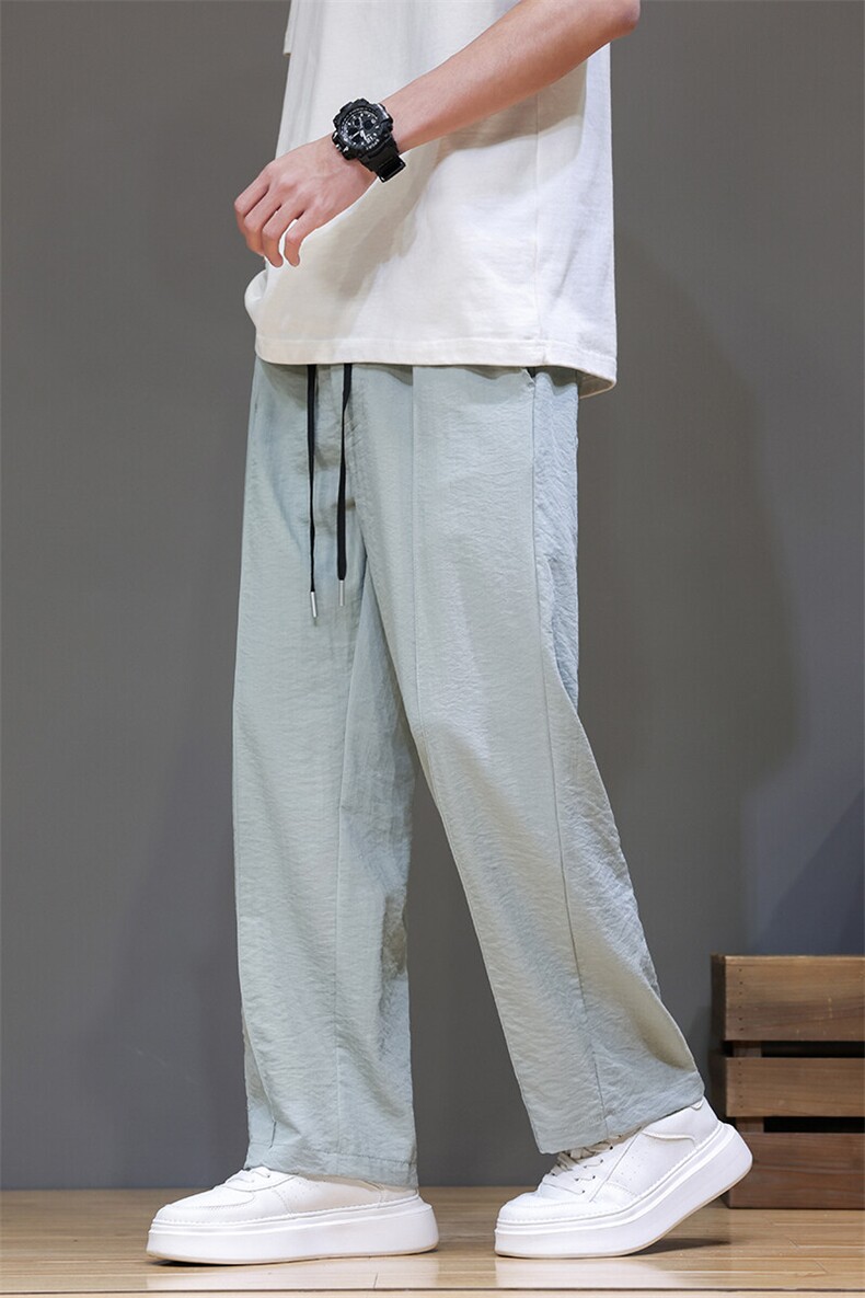 春夏休闲裤男宽松大码风冰丝麻裤子大码宽松哈伦西裤K201P50,男装休闲裤,星座220-2