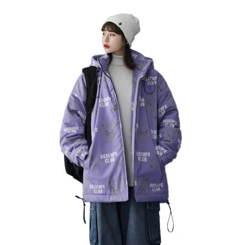 21中性风连帽棉衣潮流小熊满印情侣面包服学生宽松棉服896-P128图片
