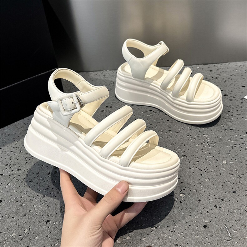 罗马凉鞋女2024夏季新款时尚外穿百搭厚底女鞋防滑轻便露趾沙滩鞋,女鞋凉鞋,星座1407-3
