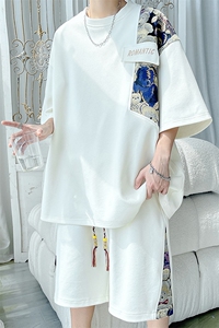 2024 夏季新款 旋律风车大码菠萝格短袖T恤套装M-5X HQ23461-P60图片