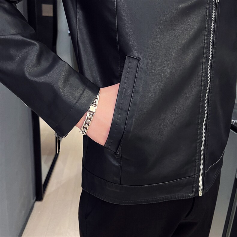 BN603钱塘2020-2时尚休闲冬季厚款加绒中年男士皮衣外套P93,男装皮衣,钱塘207-2