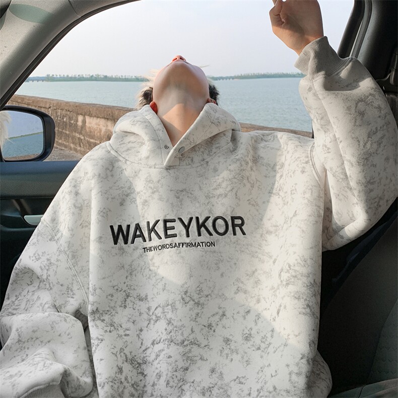 秋冬扎染重磅420克连帽卫衣刺绣男女B208-WY3701-P65控98,男装卫衣,电商B208
