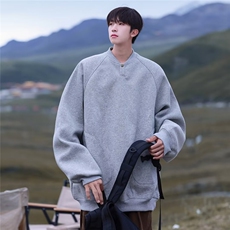 1506/Q67770/P40秋季日系复古套头纯色宽松休闲情侣上衣外套，女装短外套，星座1506