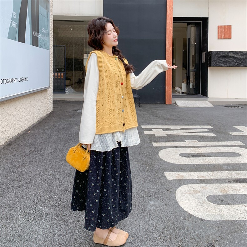 ！新品针织马甲+打底+半裙三件套M06-P245-K398,女装套装/套裙,2C305