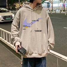 WY2259-P35纯棉连帽卫衣男大码运动帽衫宽松薄外套男，男装卫衣，电商A040