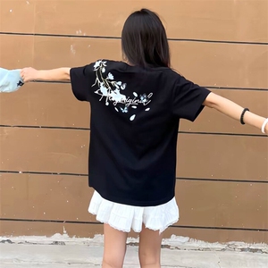 万针全刺绣解构设计260克重磅双纱纯棉高品质美式高街短袖T恤特35图片