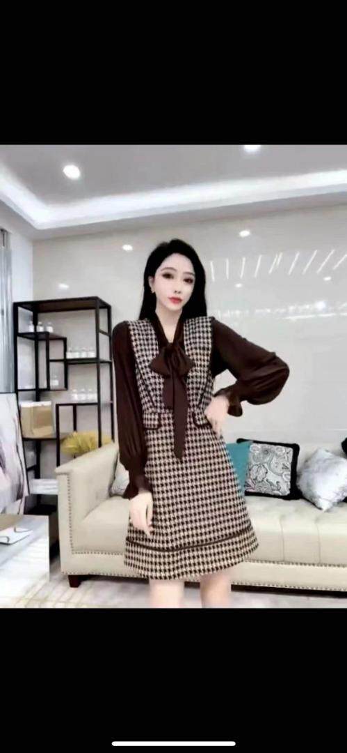 春款真两件套连衣裙，两色、四个尺码，女装连衣裙，依柏璐(1F)