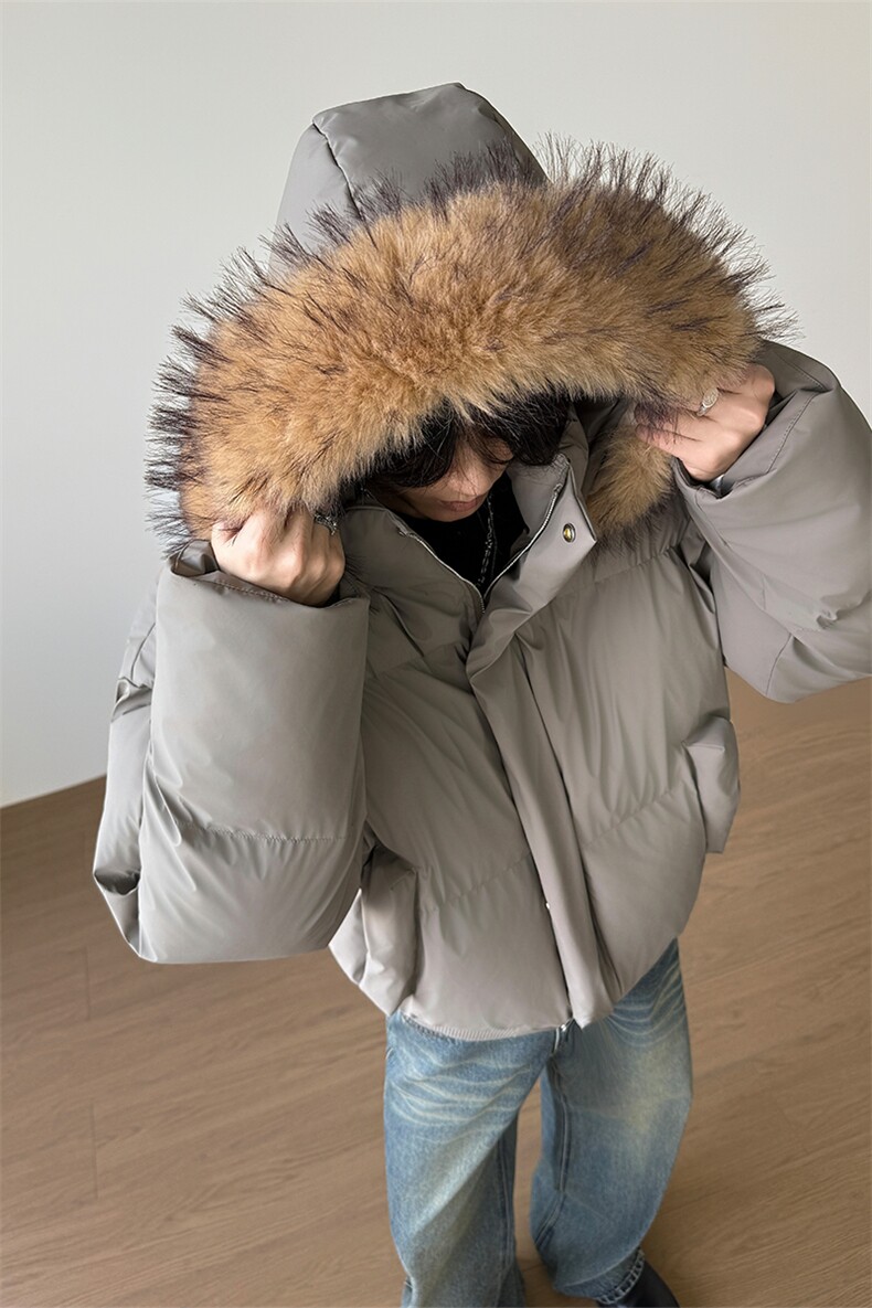 美式cleanfit棉服帽子可拆卸毛领短款外套男女5D3065-TP90不,男装棉衣,电商A102