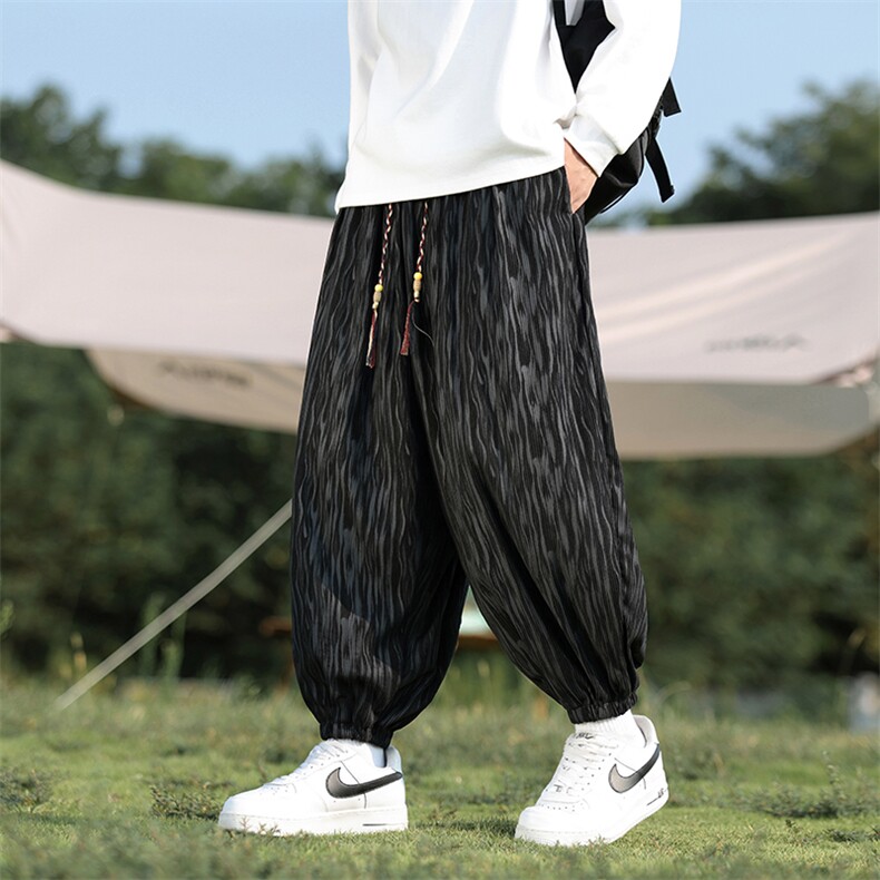 哈伦裤男秋冬季风水波纹印花大码束脚灯笼哈伦裤-WK19-P55，男装休闲裤，星座219