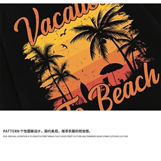 网图有货夏季日落印花短袖T恤男女街头宽松情侣上衣teeA568-P25，男装T恤，星座1505