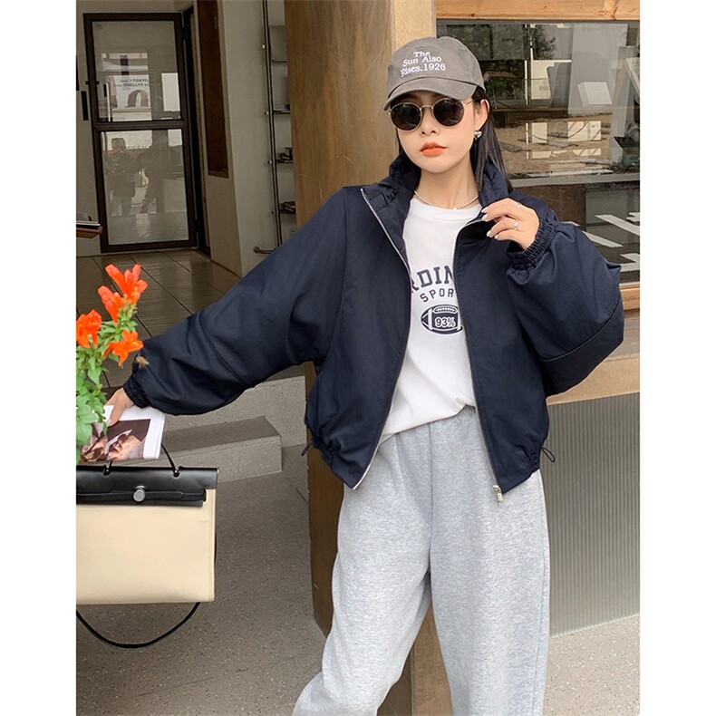 时尚立领拉链短款棉衣显瘦百搭保暖外套,女装棉衣/棉服,施恩睿棋