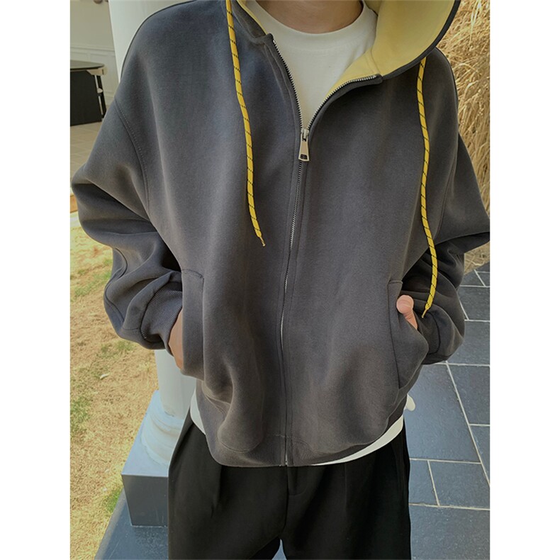 春秋连帽卫衣开衫男女2025新款美式潮牌宽松情侣帽衫拉链外套，女装短外套，星座601-1