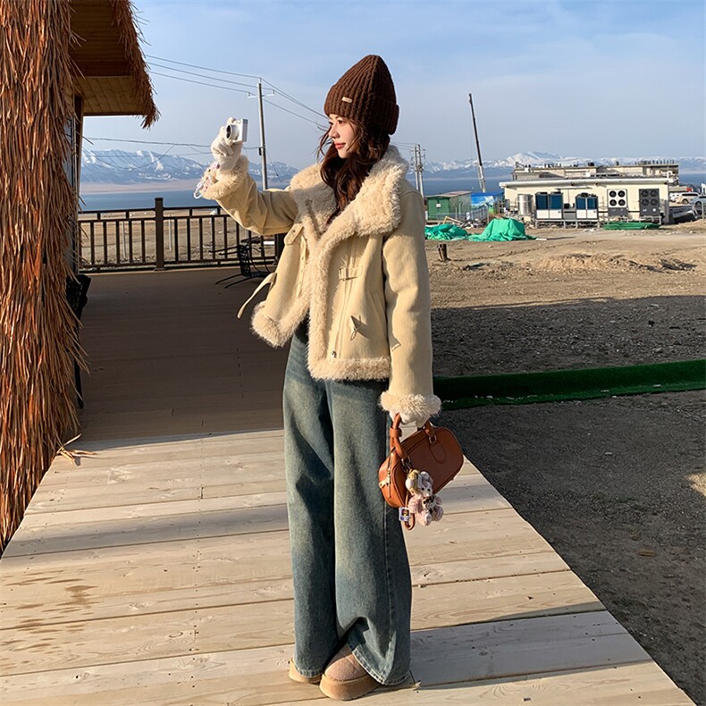 复古时尚皮毛一体外套2606P205K308,女装皮草,2C029