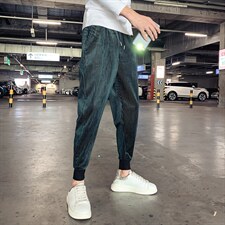 灯芯绒裤子男韩版潮流2025秋冬季网红同款纯色休闲裤潮流百搭裤子,男装休闲裤,电商A327