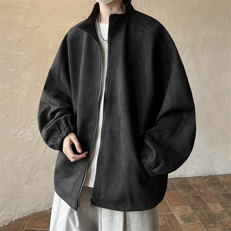 麂皮绒夹克男大码立领褂子外套JK85064-P68加绒款-P78,男装卫衣,电商A040
