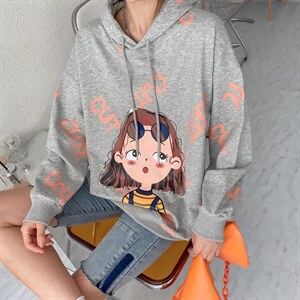 秋季满印小女孩卫衣图片