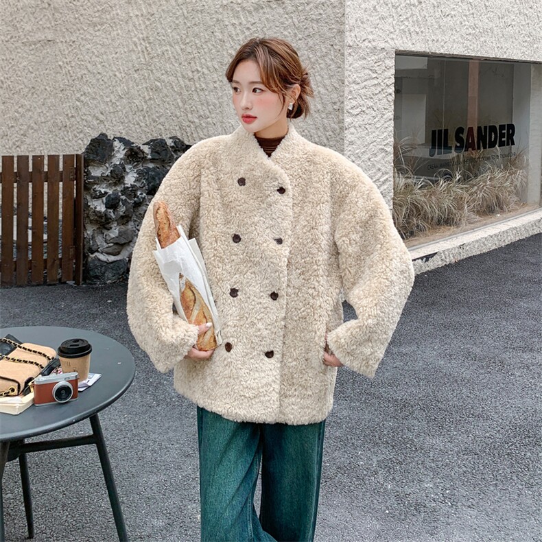 有货OVERSIZE羊羔毛皮毛一体外套2C090-8981-P185-K278,女装棉衣/棉服,2C090