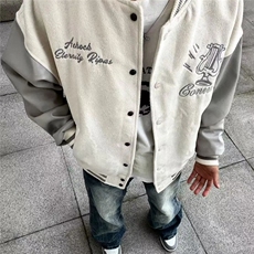 美式高街潮牌字母棒球服男女春秋季街头印花拼接飞行员夹克情侣，男装夹克，星座516A