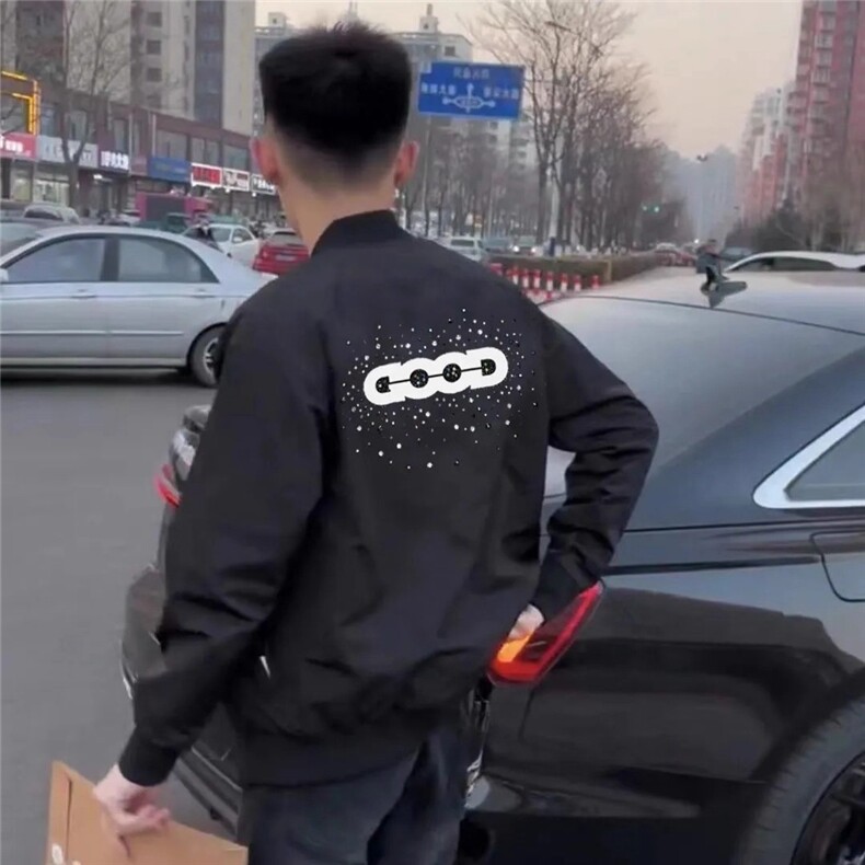 彩钻】秋季GOOD烫钻薄款夹克外套男情侣棒球服轻奢潮牌上衣,男装夹克,四季星座505