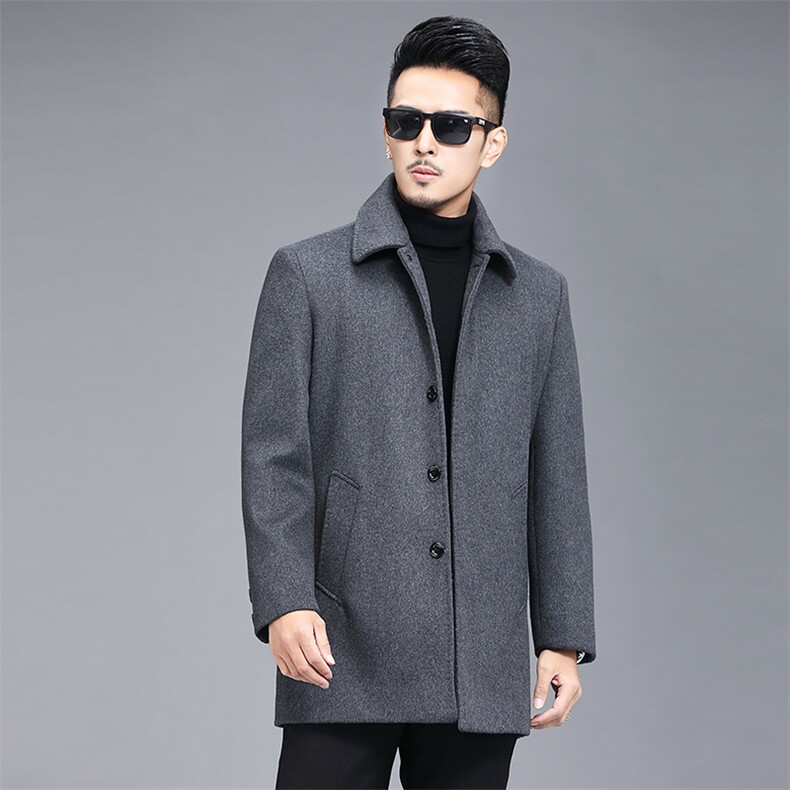 双面羊毛休闲大衣男中长款2023冬季中年外套爸爸装ALXB1317-P240,男装毛呢大衣,电商B212（原钱塘6029）