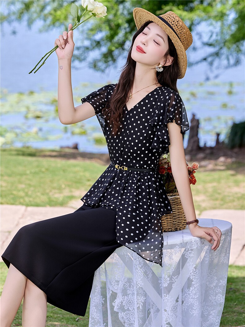 2026夏季新款时尚气质修身减龄假两件连衣裙,女装连衣裙,天丝秀