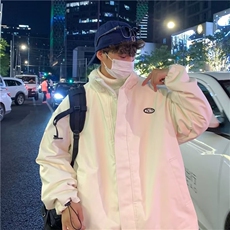 羊羔毛加绒外套ins港风两面穿棉服男冬季痞帅PU皮棉袄男V8565-P88，男装棉衣，星座1008